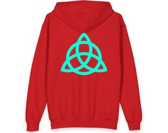 Celtic Trinity Knot Youth Hoodie | Teal Symbol Zip Hoodie
