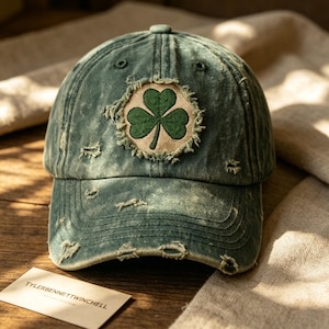Lustige St Patrick's Day Mütze - Beunruhigte Shamrock Baseballmütze - Kiss Me I'm Irish Bestickte Mütze