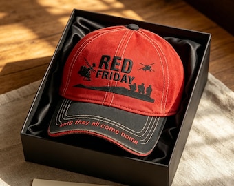 Military Humor & Patriotic Baseball Cap, R.E.D. Friday Remember Everyone Deployed,3D Printed