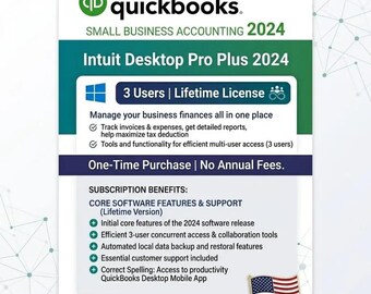 intuit Desktop pro plus 2024 3 usuarios - EE. UU. para ganar en tiempo real
