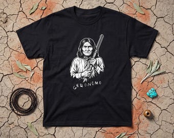 Geronimo Graphic Tee, Apache Warrior Indigenous History T-Shirt