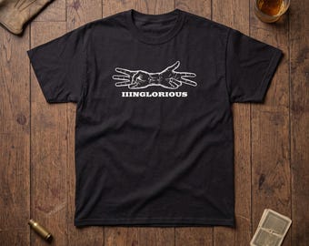 Inglourious Basterds Graphic Tee, Three Fingers Tarantino Film T-Shirt