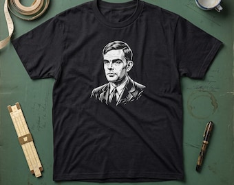 Alan Turing Graphic Tee, Computer Science Father of Computing T-Shirt