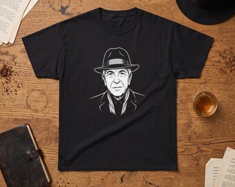 Leonard Cohen Graphic Tee, Montreal Poet Songwriter Music T-Shirt