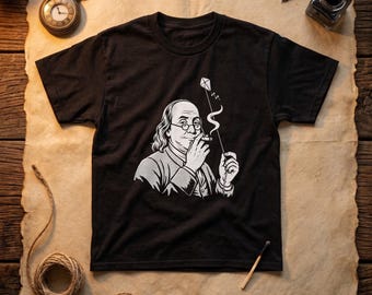 Benjamin Franklin Graphic Tee, High as a Kite Funny History T-Shirt