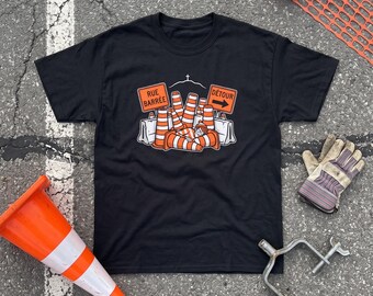 Waldo in Montreal Graphic Tee, Rue Barree Construction Cone Funny T-Shirt