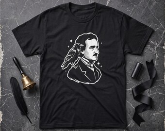 Edgar Allan Poe Graphic Tee, Nevermore Raven Gothic Dark Academia T-Shirt