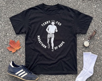 Terry Fox Graphic Tee, Marathon of Hope Canadian Hero Running T-Shirt