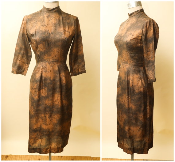 Brown Wiggle Dress | Jonathan Logan Designer Midi… - image 1