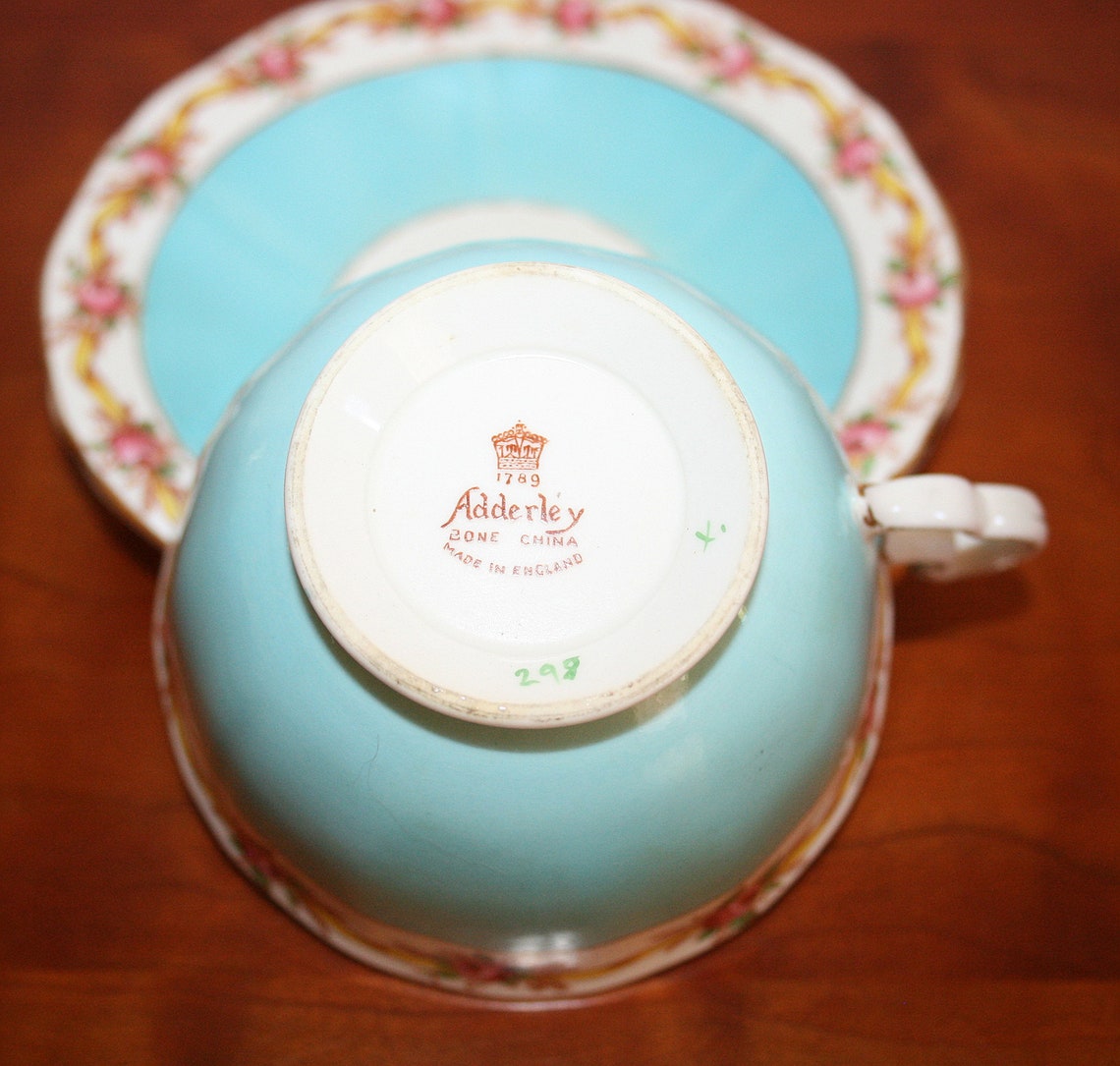 Cottagecore Tea Cup & Saucer Adderley Lawley Bone China Made Etsy