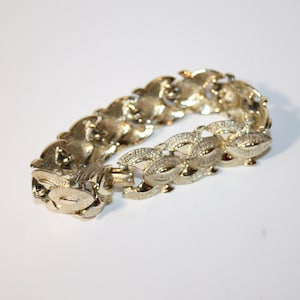 Vintage 1950s Cora Gold Tone Bracelet – Mid Century Delicate Jewelry with Fold Over Clasp – Elegant Retro Gift