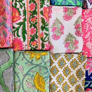 Hand Block Printed Cotton Cloth Napkins – Floral Dinner Napkins, Reusable Eco Friendly Table Napkins, Boho Kitchen Decor image 8