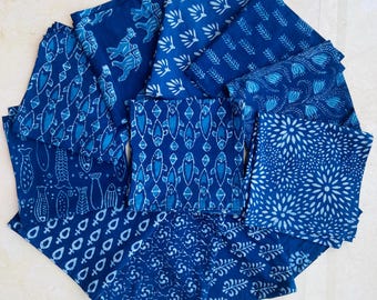 Set Of 6 Pcs Napkin Indigo Cotton Cloth Napkin Block Print Cloth Dinner Napkins, Farmhouse Reusable Soft Fabric Napkins Boho Table Decor