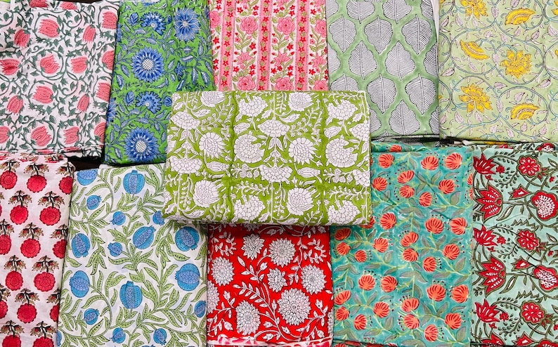 Hand Block Printed Cotton Cloth Napkins – Floral Dinner Napkins, Reusable Eco Friendly Table Napkins, Boho Kitchen Decor image 4