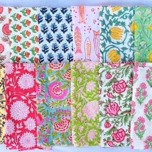 Hand Block Printed Cotton Cloth Napkins – Floral Dinner Napkins, Reusable Eco Friendly Table Napkins, Boho Kitchen Decor image 3
