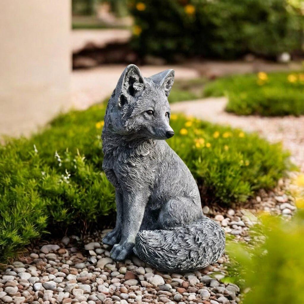 Stone Fox Garden Statue - Etsy