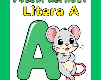 Páginas para colorear del alfabeto polaco, letra A (PDF) / Hojas de trabajo para niños, aprendizaje de la escritura para niños de 4 a 6 años.