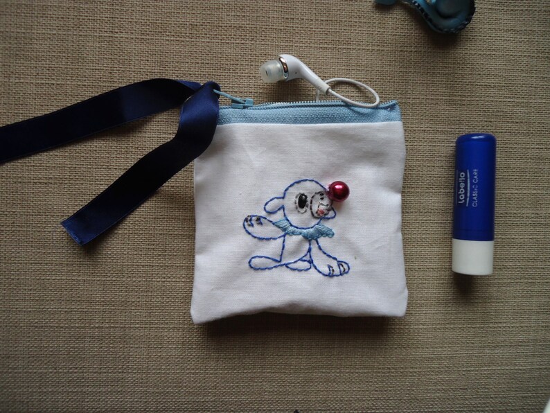Popplio embroidered pouch