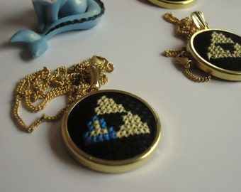 Embroidered Triforce Necklace