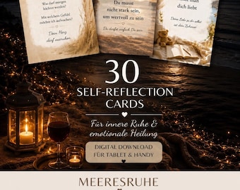 30 zelfreflectiekaarten digitale download | Journaalprompts | Mindfulnesskaarten | Emotionele genezing | Zelfzorg