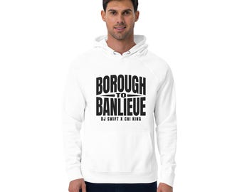 Weißer Hoodie B2B Schwarz Buchstaben