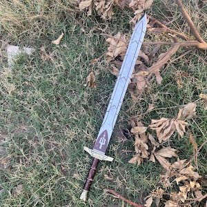 Handgefertigtes Percy Jackson and the Olympians Riptide Sword, Edelstahl-Klinge, Farbiger Griff, Lederscheide