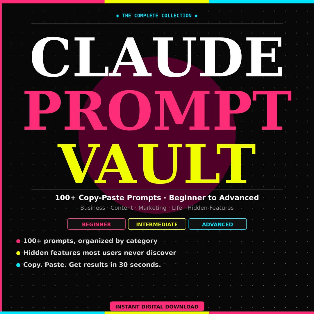 Claude Prompt Vault | 100+ Copy-paste AI Prompts (digital Download) - Etsy