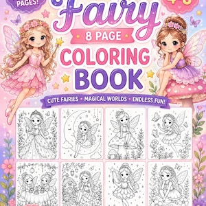 Fairy Coloring Book for Kids | 8 Page Printable Fantasy Activity (PDF Download)