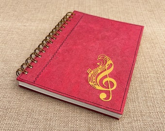 Music composition notebook Rose Red / Blank sheet music notebook / music staff pages