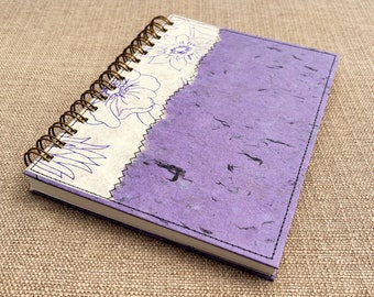 Purple lined notebook / purple journal / spiral bound notebook / purple notebook / recycled notebook / eco friendly journal / writing