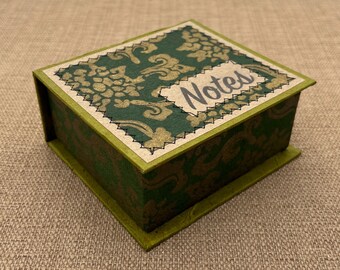 Note box Green Royale / notepaper holder / green desk accessory / ecofriendly office