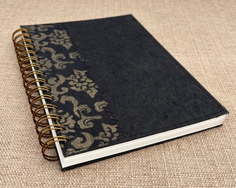 Blank Black Notebook / black journal / eco friendly recycled notebook / sketchbook / unlined notebook / art journal / travel journal