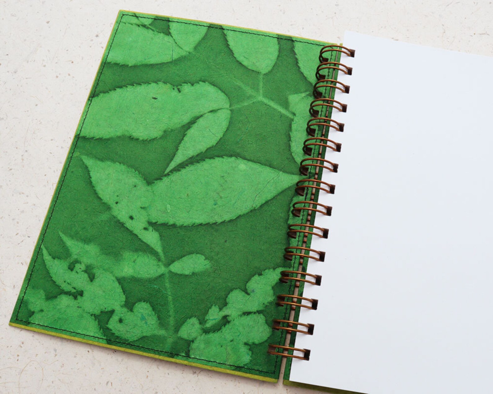 Blank Spiral Notebook Green Forest / blank green journal / Etsy