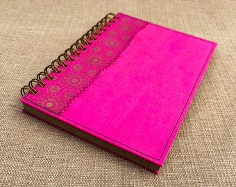 Bright Pink Lined Notebook / pink journal / lined journal / recycled notebook / eco friendly journal / writing journal / personal diary