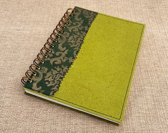 Green Dot Grid Notebook / green journal / dot grid journal / recycled notebook / eco friendly planner / bullet journal / dotted book