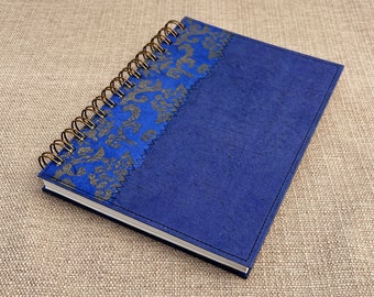 Blank Blue Notebook / royal blue journal / eco friendly recycled notebook / sketchbook / unlined notebook / art journal / travel journal