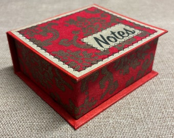 Note box Red Royale / notepaper holder / red desk accessory / ecofriendly office