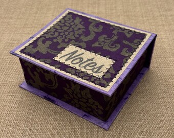 Note box Purple Royale / notepaper holder / purple desk accessory / ecofriendly office