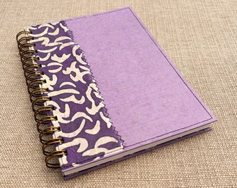 Purple lined notebook / purple journal / spiral bound notebook / purple notebook / recycled notebook / eco friendly journal / writing