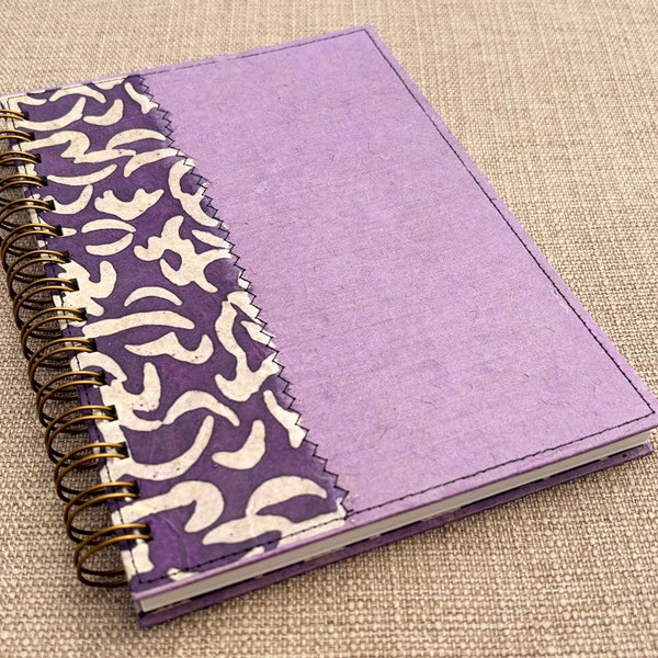 Purple lined notebook / purple journal / spiral bound notebook / purple notebook / recycled notebook / eco friendly journal / writing