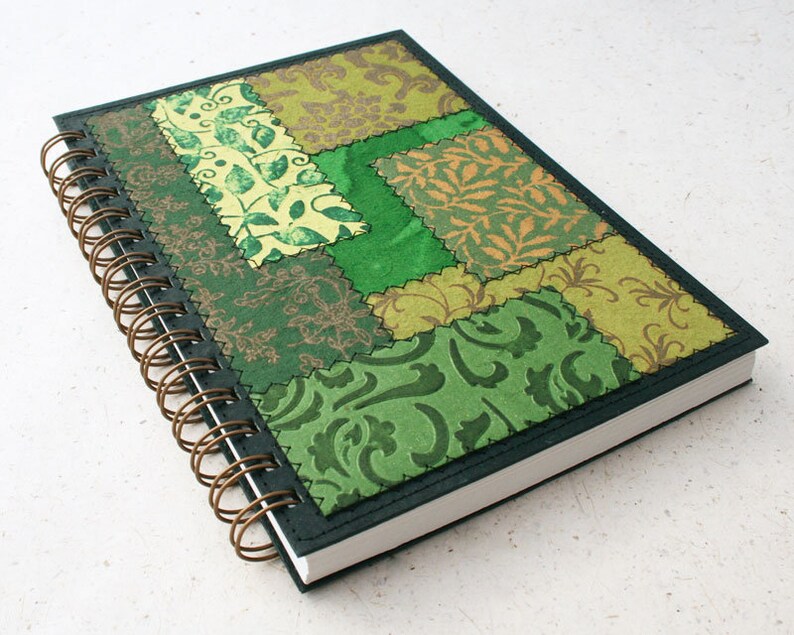Blank Recycled Notebook A5 green / unlined notebook / green Etsy