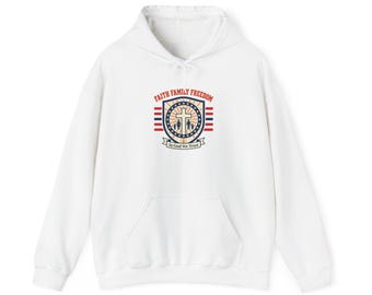 Bluza z kapturem Faith Family Freedom | Patriotyczne, oparte na wierze 4 lipca, styl vintage Americana
