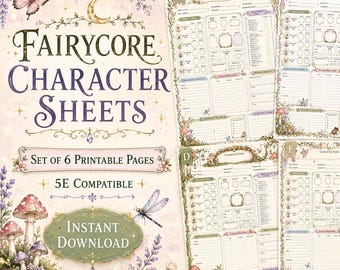 Fey/cottage DnD Character Sheets!