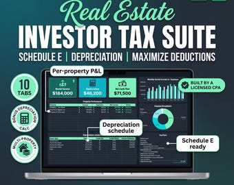 Real Estate Investor Tax Bundle | CPA Excel Kit (Digital Download)