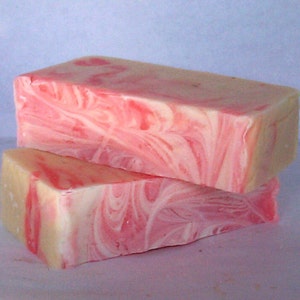TWO All Natural Handmade Peppermint Bark Candy Cane Scented Soaps