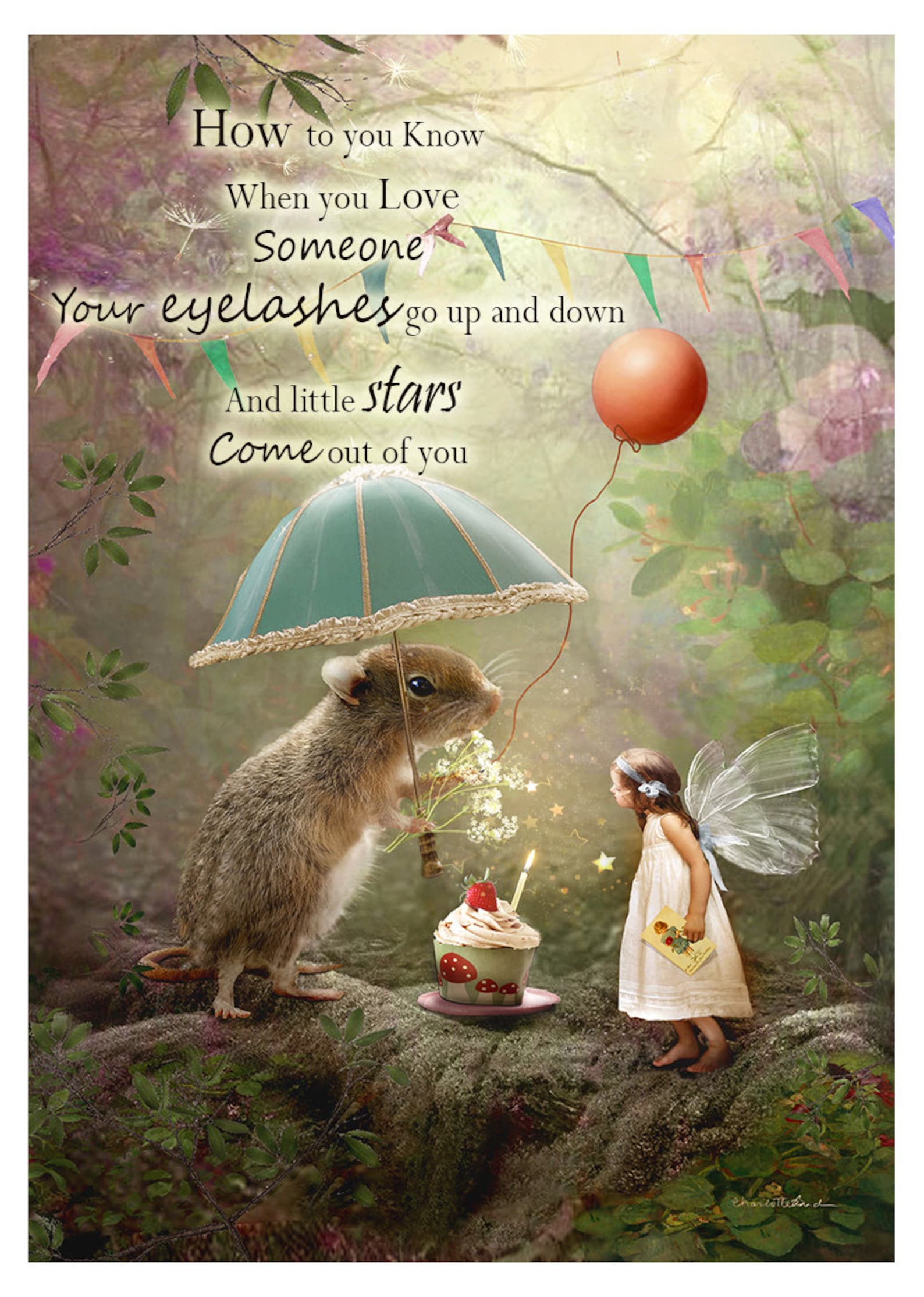 Alles Gute zum Geburtstag.. Fee Druck montiert oder unmontiert Etsy