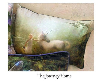 The Journey Home  - Velvet Cushion cover with Black Chenille back 16x23"