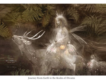 The Journey from Earth - To the Realm of Dreams - Available Mounted or Unmounted & as canvas on Board Size 12x16" Signed by Charlotte