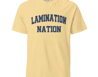Lamination Nation T-Shirt Sourdough Baker Gifts Unisex Garment-Dyed Heavyweight T-Shirt, Tshirt Gift, Baker Gifts, Bread, Starter