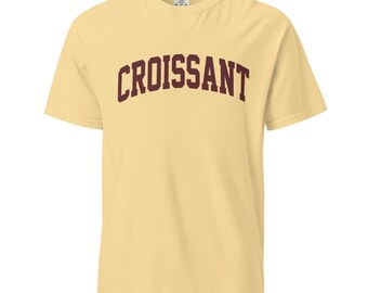 Croissant T-Shirt Sourdough Baker Gifts Unisex Garment-Dyed Heavyweight T-Shirt, Tshirt Gift, Baker Gifts, Bread, Starter